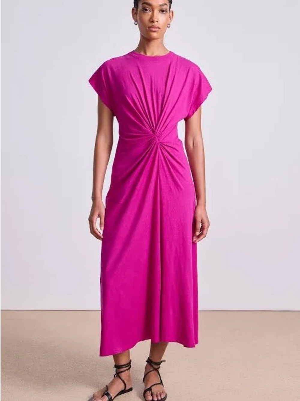 Apiece Apart Volta Twist Dress in Fuschia/Purple
